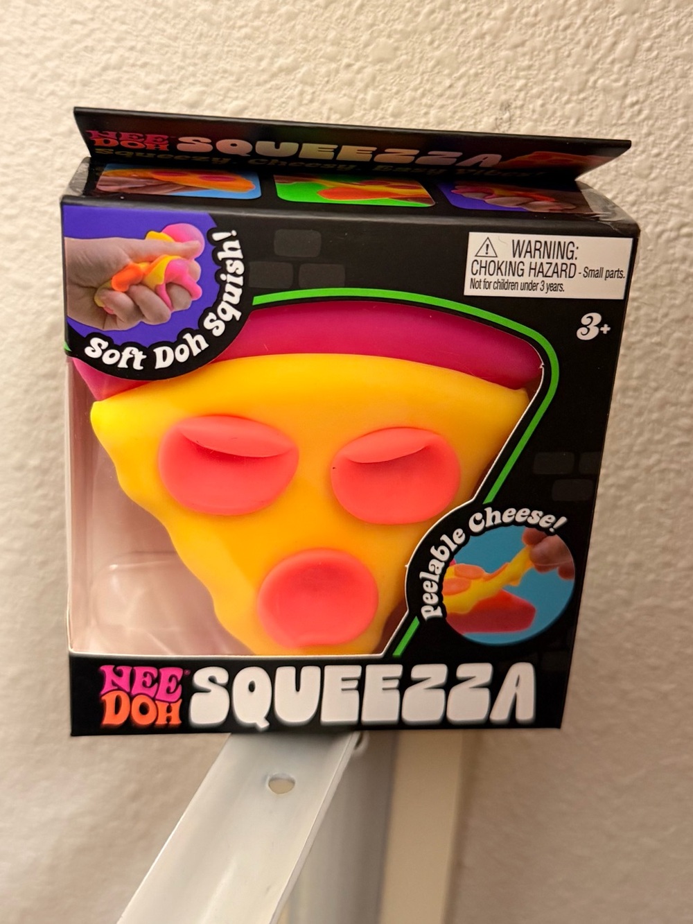 Nee Doh Squeeza Yellow & Pink Pizza Slice Squishy Toy